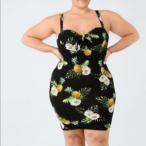 Pineapple bodycon mini dress